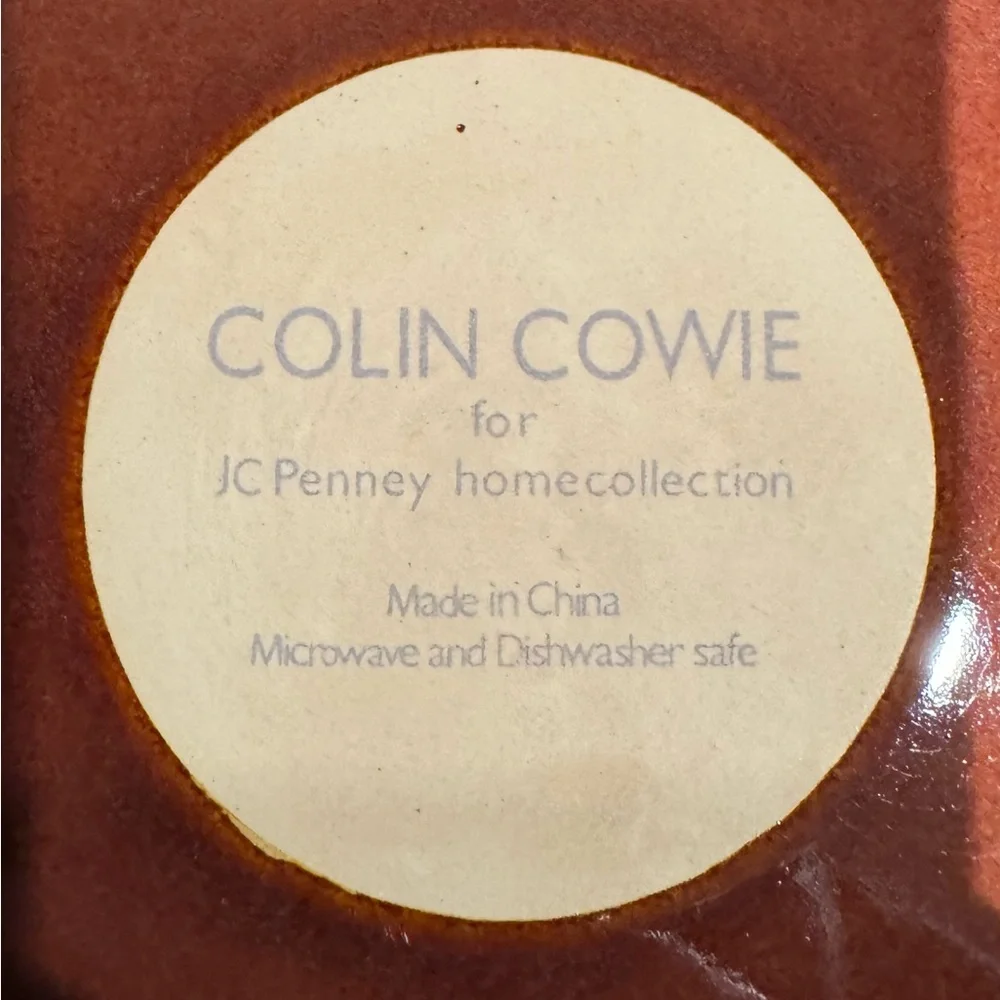 Colin Cowie JCPENNY Collection Lotus Leaf brown ceramic salad plate 11” diameter